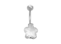 Banane Acier Serti Cristal Griffé Fleur 10 mm | Itc