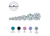 Accessoire NEOMETAL titane threadless strass rond 4 griffes