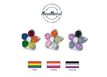 Accessoire titane NEOMETAL threadless fleur multicolore