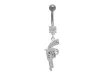 Banane Acier Fantaisie Cristal Blanc motif Pistolet | Itc
