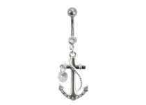 Banane Acier Fantaisie motif Ancre à Strass Blanc | Itc