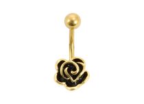Banane Acier Doré Fantaisie Cristal motif Rose Noir | Itc