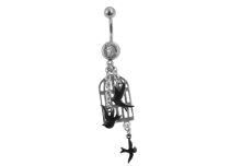 Banane Acier motif Cage et Oiseaux | Itc