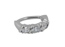 Banane Acier avec Charnière motif Triple Cristal Blanc Griffé | Itc