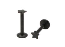 Labret Acier Interne motif Étoile Noir | Itc