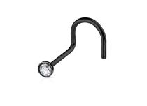 Stud de Nez Acier Noir avec Cristal | Itc