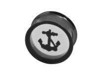 Plug Acier Noir Épaulé Double motif Ancre | Itc