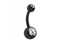 Banane Acier Noir Cristal Coloré Bouls 5 / 8 mm | Itc