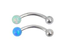 Banane Acier à Boules Opale synthétique 3 mm Coloré | Itc