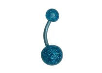 Banane Acier Boules 6 / 9 mm Paillettes Bleu  | Itc