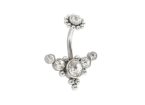 Banane acier 1.6x10 interne motif arabesque strass | iTC