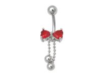 Banane Acier Plaqué Rhodium motif Noeud et Pendentif | Itc