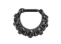 Anneau Septum Acier Noir Charnière Cranes | Itc
