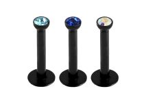 Labret Acier Noir Cristal Coloré | Itc