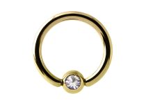 Anneau à Boule or 4 mm oxyde de Zircon Cristal Facette | Itc