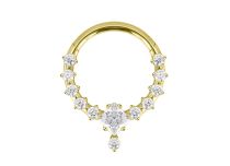 Anneau charnière titane pvd gold multistrass carré | iTC