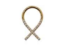 Anneaux titane PVD Gold Charnière motif ruban| Itc