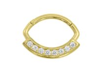 Anneau Charnière Acier Doré Strass Blanc | Itc
