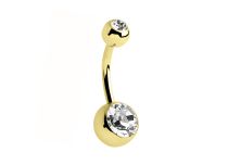 banane titane gold double strass blanc