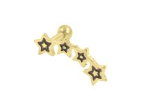 Barbell Acier Doré Or fin motif Étoile | Itc