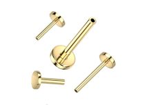 Bijou piercing oreille doré threadless titane ASTM-F136
