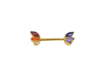 Bijou teton PVD GOLD  marquise strass multicolore | iTC