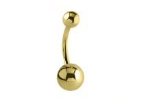 Banane Nombril Acier Doré Or fin à Boules 5 / 8 mm | Itc