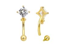 micro banane titane gold carré cristal blanc