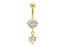 Banane Acier Doré Or fin Cristal Blanc motif Cœur | Itc