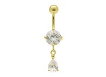 Banane Acier Doré Or fin Cristal Blanc motif Goutte | Itc