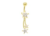 Banane Acier Doré Or fin Cristal Blanc motif Étoiles | Itc