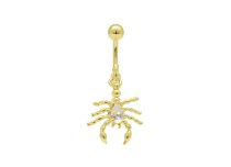 Banane Acier Doré Or fin Cristal Blanc motif Scorpion | Itc