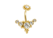 Banane acier PVD GOLD 1.6x10 interne motif arabesque strass | iTC