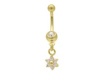 Banane Acier Doré Or fin motif Fantaisie Étoile Serti Cristal Blanc | Itc