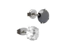 Paire Puce Acier avec Cristal Rond Noir | Itc
