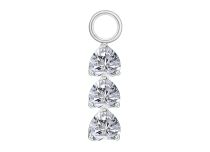 Charm pendant titane triple cœur 3 mm