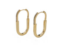 Paires d'oreille PVD Gold Cobalt Chrome CoCr Boucle Multi Strass Blanc | iTC