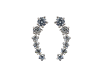 Paire de boucles d'oreille argentées strass en cascade | iTC