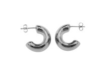 Paire de boucles d'oreille argentées rondes | iTC
