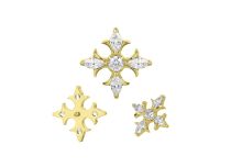 Accessoire interne Titane pvd gold motif croix strass blanc | iTC