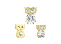 Accessoire interne Titane pvd gold motif chouette strass blanc | iTC