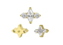 Accessoire interne Titane pvdgold motif losange strass blanc | iTC