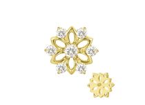 Accessoire interne Titane pvd gold  0.9 motif flocon strass blanc | iTC
