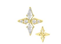 Accessoire interne Titane pvd gold  0.9 motif etoile strass blanc | iTC