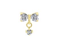 Accessoire interne Titane pvd gold 0.9 motif nœud papillon pendant strass| iTC