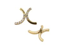 Accessoire titane PVD GOLD motif double demi cercle| Itc