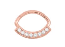 Anneau Charnière Acier Doré Rose à Strass Blanc | Itc