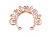 Faux Bijou Septum Acier Doré rose Fer à Cheval motif billes | Itc