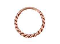 Anneau Acier Doré Rose à Charnière motif Torsadé | Itc
