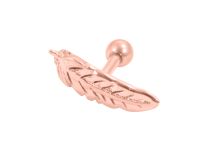 Barbell Acier Doré Rose motif Plume  | Itc